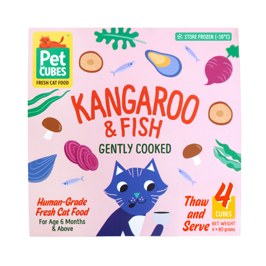 Gently-Cooked Cat Food Kangaroo & Fish | PetCubes | Get 10% OFF when