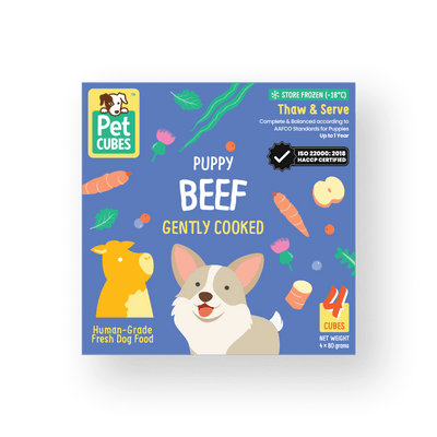 Gently Cooked Beef- Single Cube for Puppies