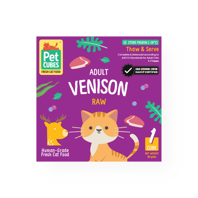 Raw Venison- Single Cube for Cats