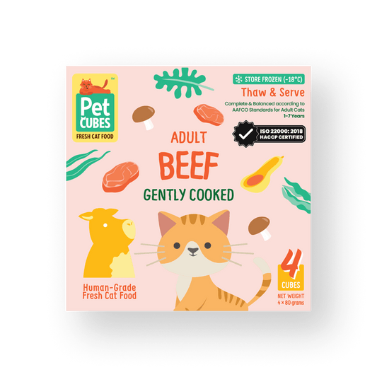 PetCubes Gently Cooked Frozen Cat Food - Beef 1.28 KG