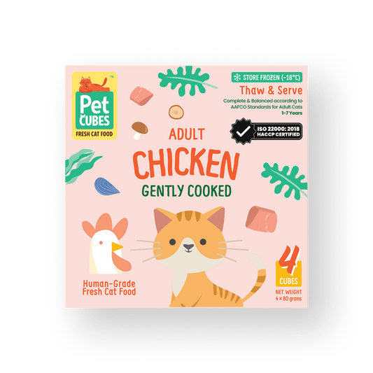 PetCubes Gently Cooked Frozen Cat Food - Chicken 1.28 KG