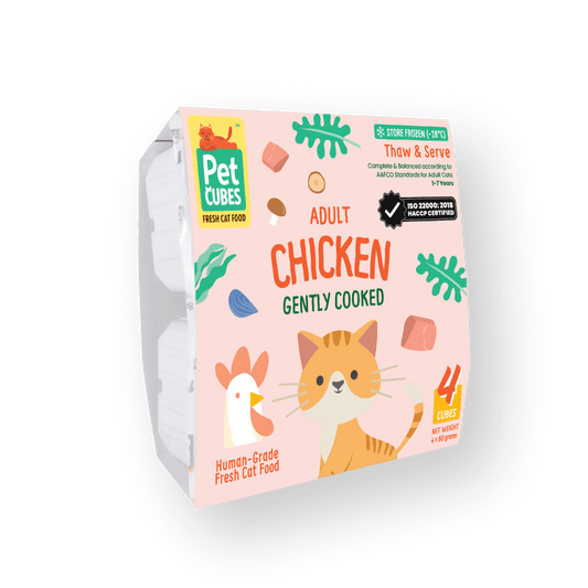 PetCubes Gently Cooked Frozen Cat Food - Chicken 1.28 KG