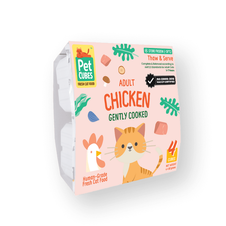 PetCubes Gently Cooked Frozen Cat Food - Chicken 1.28 KG