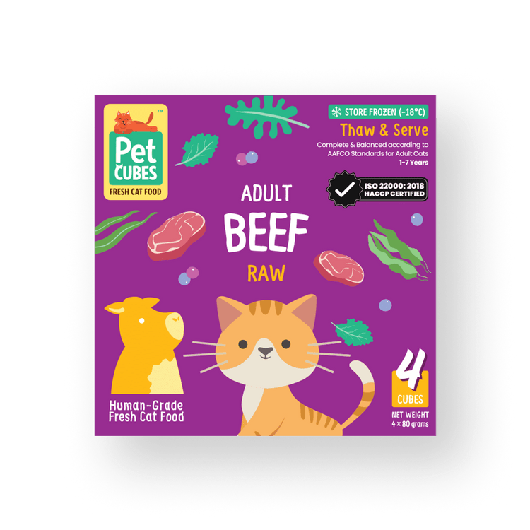 PetCubes Raw Cat Food - Beef 1.28 KG