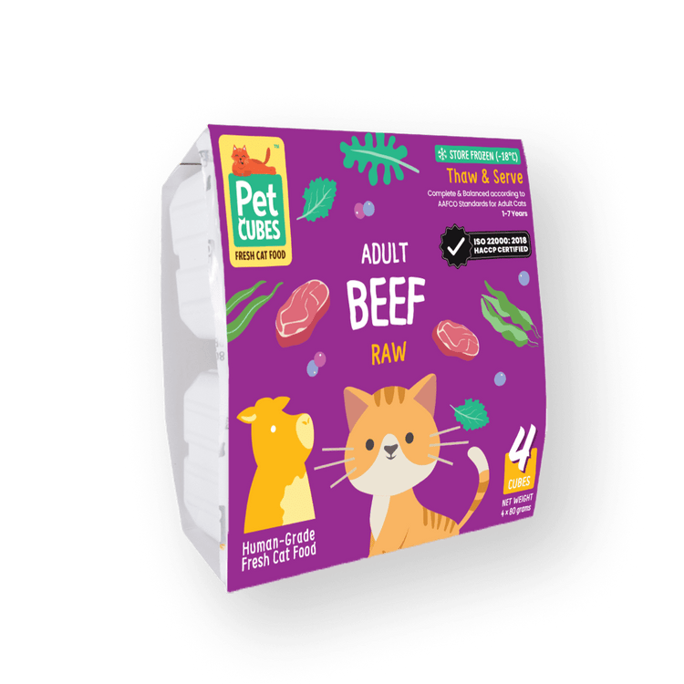 PetCubes Raw Cat Food - Beef 1.28 KG