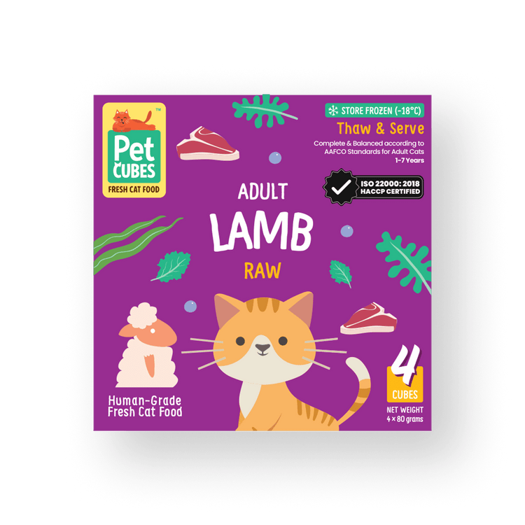 PetCubes Raw Cat Food - Lamb 1.28 KG