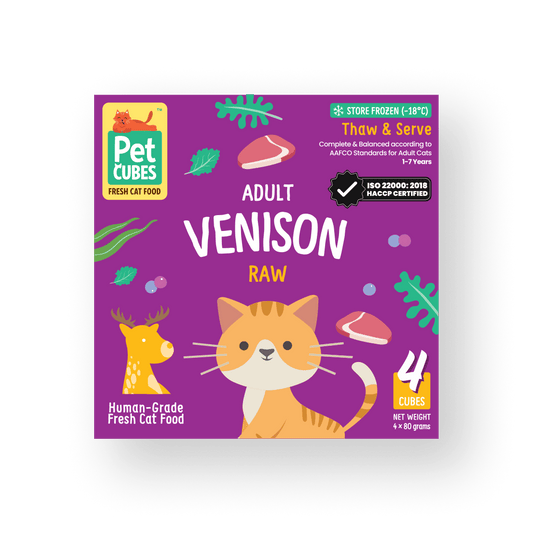 PetCubes Raw Cat Food Venison - 1.28 KG